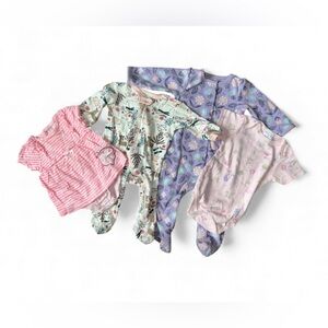Set of Baby Bundle Onesies Footies in Pastel Colors 6-9m 9m